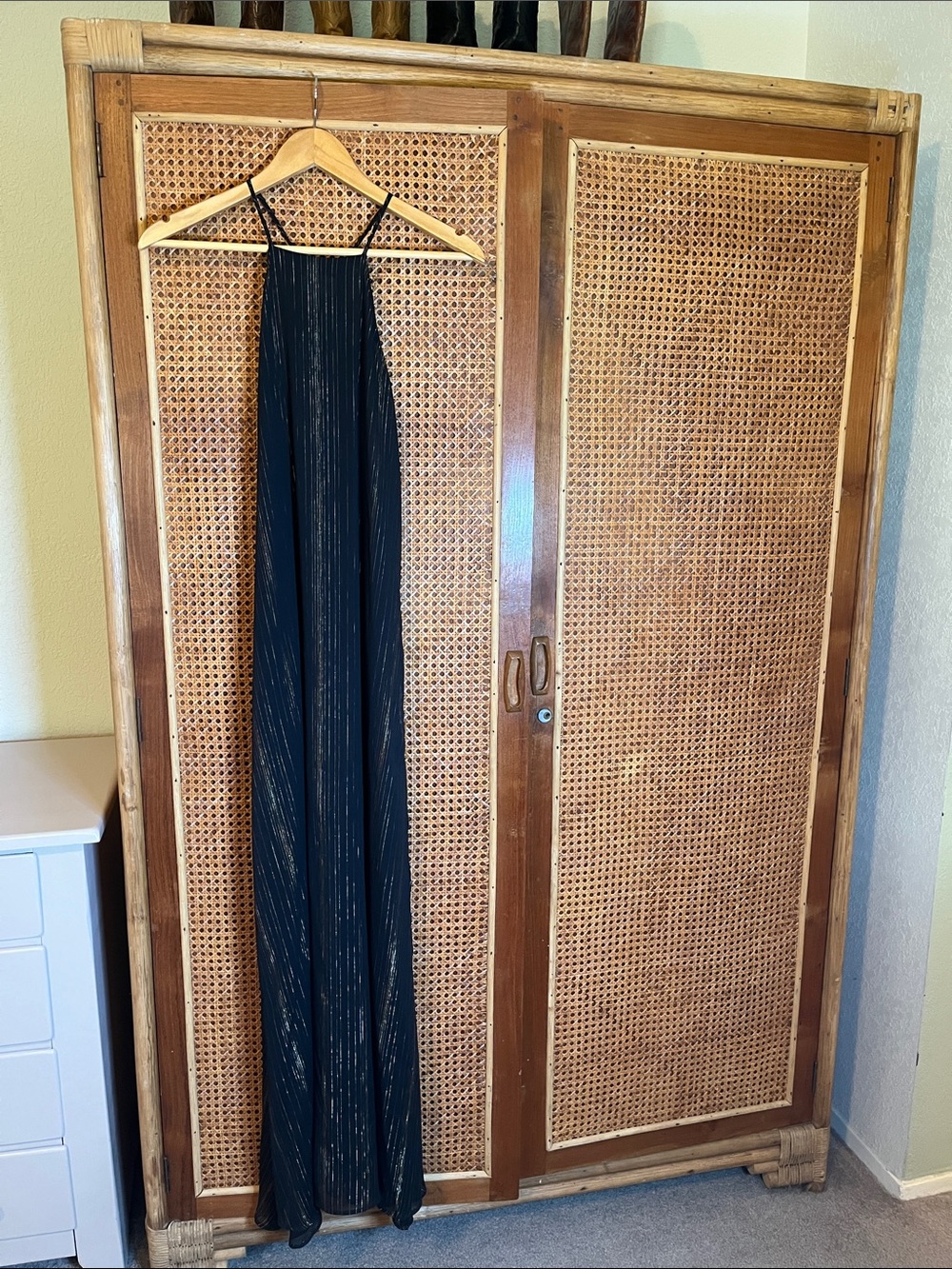 Show Me Your MuMu Black Metallic Stripe Halter Maxi